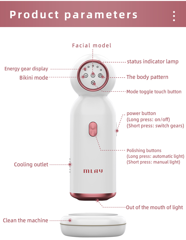 MLAY T10 Laser Hair Removal Ice Sapphire Painless Epilator Permanent IPL Hair Removal Device Home Use Laser Epilator Machine